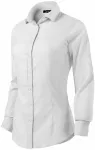 Lacná dámska blúzka s dlhým rukávom slim fit, biela