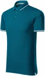 Lacná pánska kontrastná polokošeľa, petrol blue