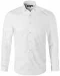 Lacná pánska košeľa s dlhým rukávom slim fit, biela