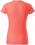 Lacné dámske tričko jednoduché, koralová