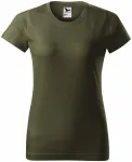 Lacné dámske tričko jednoduché, military