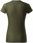 Lacné dámske tričko jednoduché, military