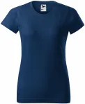Lacné dámske tričko jednoduché, polnočná modrá