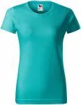 Lacné dámske tričko jednoduché, smaragdovozelená