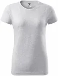 Lacné dámske tričko jednoduché, svetlosivý melír