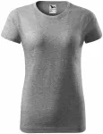 Lacné dámske tričko jednoduché, tmavosivý melír