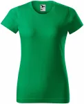 Lacné dámske tričko jednoduché, trávová zelená