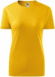 Lacné dámske tričko klasické, žltá