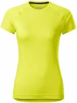 Lacné dámske tričko na šport, neónová žltá