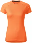 Lacné dámske tričko na šport, neónová mandarinková