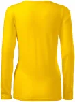 Lacné dámske tričko priliehavé s dlhým rukávom, žltá