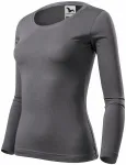 Lacné dámske tričko s dlhými rukávmi, oceľovo sivá
