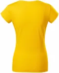 Lacné dámske tričko s V-výstrihom zúžené, žltá