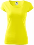 Lacné dámske tričko s veľmi krátkym rukávom, citrónová