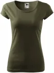 Lacné dámske tričko s veľmi krátkym rukávom, military