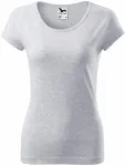 Lacné dámske tričko s veľmi krátkym rukávom, svetlosivý melír