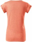 Lacné dámske tričko s vyhrnutými rukávmi, sunset melír
