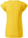 Lacné dámske tričko s vyhrnutými rukávmi, žltý melír