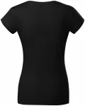 Lacné dámske tričko zúžené s okrúhlym výstrihom, čierna