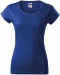 Lacné dámske tričko zúžené s okrúhlym výstrihom, kráľovská modrá