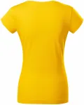 Lacné dámske tričko zúžené s okrúhlym výstrihom, žltá