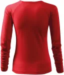 Lacné dámske tričko zúžené, V-výstrih, červená