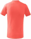 Lacné detské tričko jednoduché, koralová