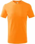Lacné detské tričko jednoduché, mandarínková oranžová