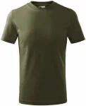 Lacné detské tričko jednoduché, military