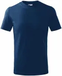 Lacné detské tričko jednoduché, polnočná modrá