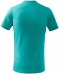 Lacné detské tričko jednoduché, smaragdovozelená