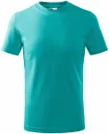 Lacné detské tričko jednoduché, smaragdovozelená