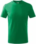 Lacné detské tričko jednoduché, trávová zelená