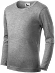 Lacné detské tričko s dlhým rukávom, tmavosivý melír
