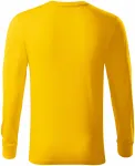Lacné odolné pánske tričko s dlhým rukávom, žltá