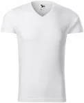 Lacné pánske priliehavé tričko, biela