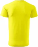 Lacné pánske tričko jednoduché, citrónová