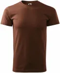 Lacné pánske tričko jednoduché, čokoládová