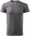 Lacné pánske tričko jednoduché, oceľovo sivá