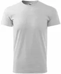 Lacné pánske tričko jednoduché, svetlosivý melír