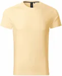 Lacné pánske tričko ozdobené, vanilková