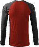 Lacné pánske tričko s dlhým rukávom, kontrastné, marlboro červená