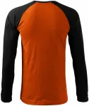 Lacné pánske tričko s dlhým rukávom, kontrastné, oranžová