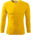 Lacné pánske tričko s dlhým rukávom, žltá