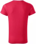Lacné pánske tričko s vyhrnutými rukávmi, červený melír