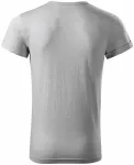 Lacné pánske tričko s vyhrnutými rukávmi, strieborný melír