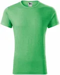 Lacné pánske tričko s vyhrnutými rukávmi, zelený melír