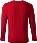 Lacné priliehavé pánske tričko s dlhým rukávom, formula červená