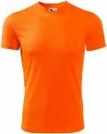Lacné športové tričko detské, neónová oranžová