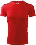 Lacné tričko s asymetrickým priekrčníkom, červená
